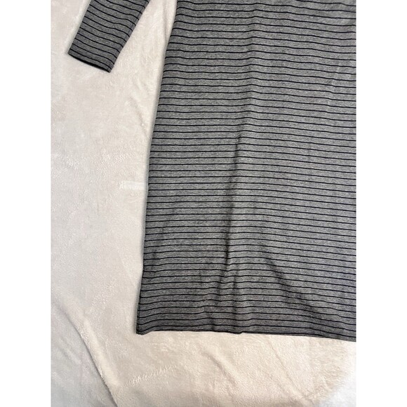 Sonnet James A Play Dress Women's Size XS Gray Black Striped Long Sleeve Stretch - Picture 4 of 15